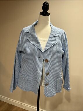 NWT Focus Casual Life waffle jacket size medium in blue